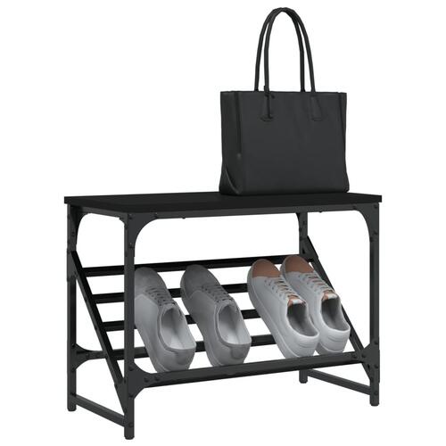 Skostativ 60x30x45 cm konstrueret træ sort