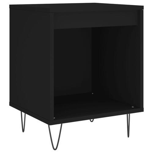 Sengebord 40x35x50 cm konstrueret træ sort