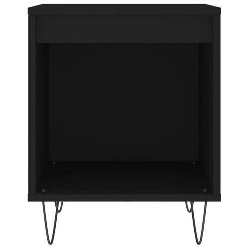 Sengebord 40x35x50 cm konstrueret træ sort