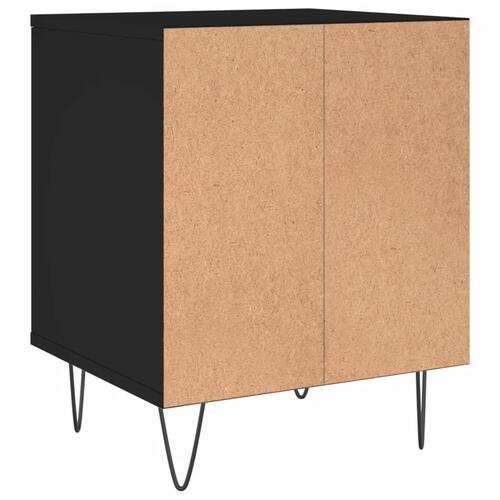 Sengebord 40x35x50 cm konstrueret træ sort