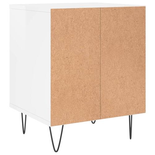 Sengeskabe 2 stk. 40x35x50 cm konstrueret træ hvid højglans