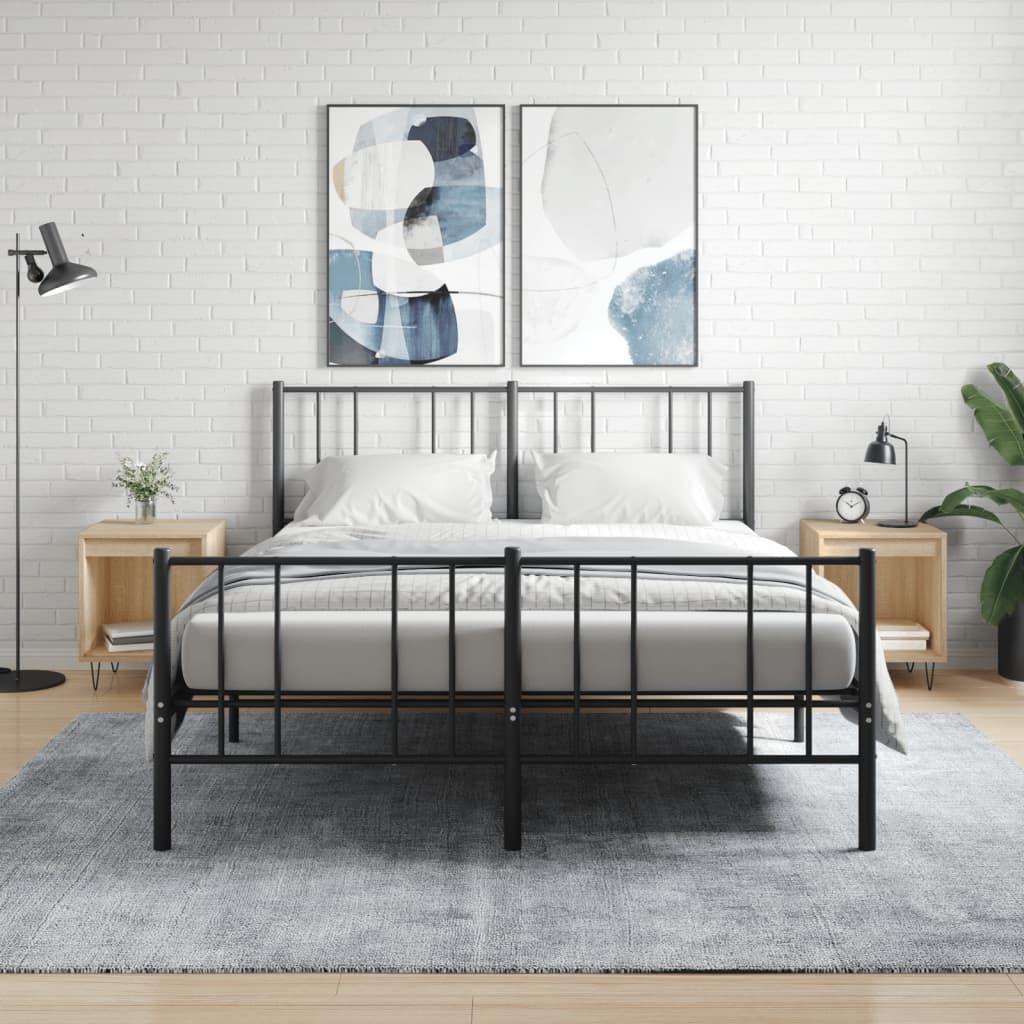 Sengeborde 2 stk. 40x35x50 cm konstrueret træ sonoma-eg