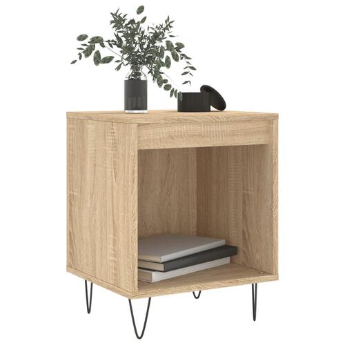 Sengeborde 2 stk. 40x35x50 cm konstrueret træ sonoma-eg