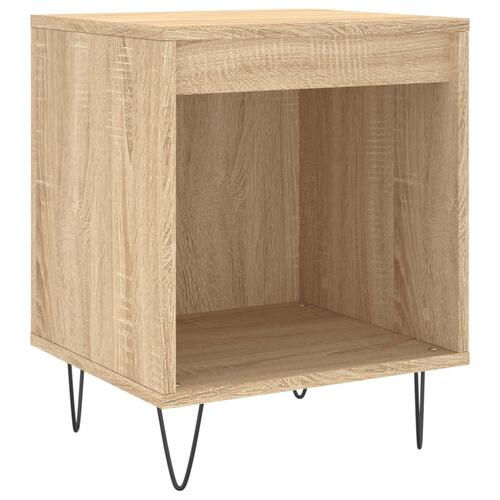 Sengeborde 2 stk. 40x35x50 cm konstrueret træ sonoma-eg