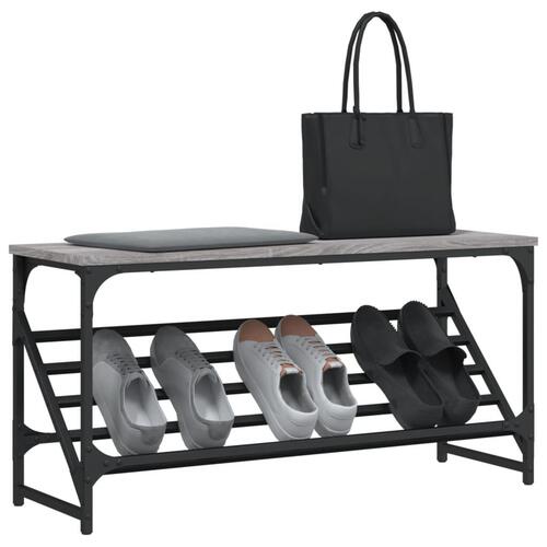 Skoreol 90x30x45 cm konstrueret træ grå sonoma-eg