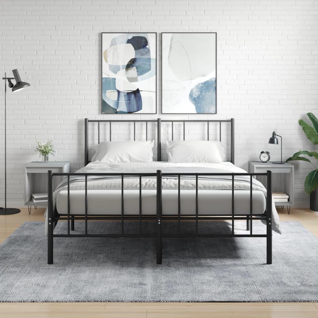 Sengeborde 2 stk. 40x35x50 cm konstrueret træ grå sonoma-eg