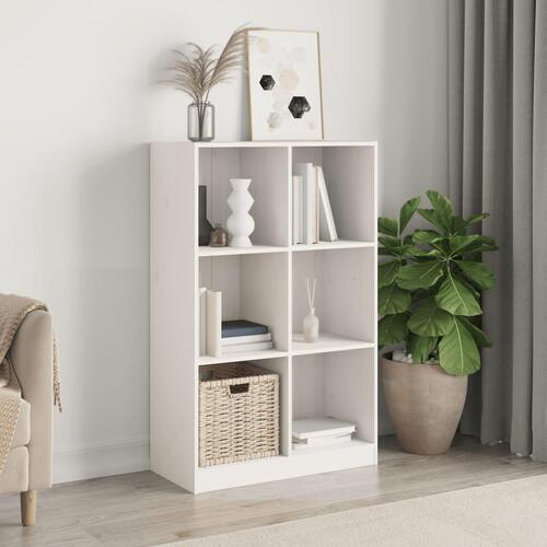 Bogreol 70x33x110 cm massivt fyrretræ hvid