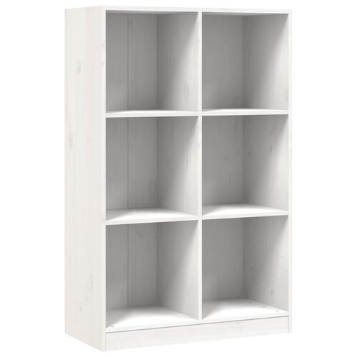 Bogreol 70x33x110 cm massivt fyrretræ hvid