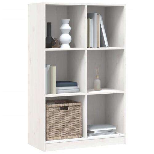 Bogreol 70x33x110 cm massivt fyrretræ hvid