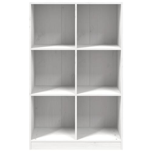 Bogreol 70x33x110 cm massivt fyrretræ hvid