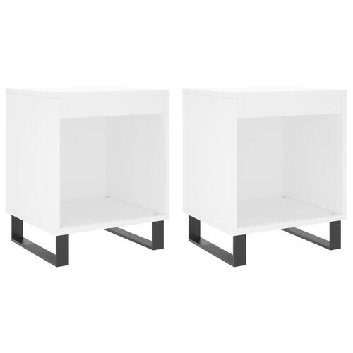 Sengeborde 2 stk. 40x35x50 cm konstrueret træ hvid