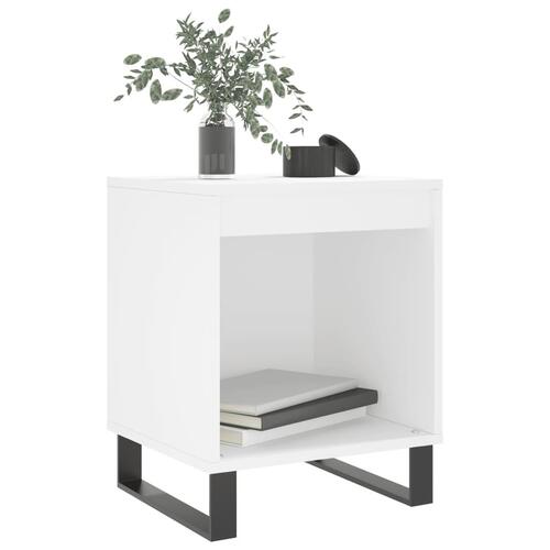 Sengeborde 2 stk. 40x35x50 cm konstrueret træ hvid