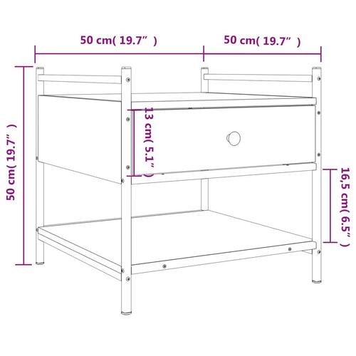 Sofabord 50x50x50 cm konstrueret træ sort