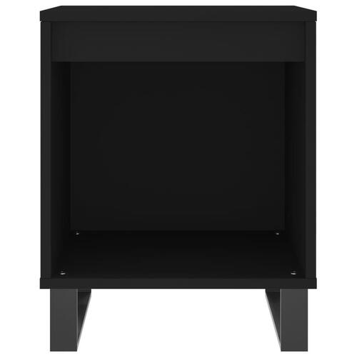 Sengeborde 2 stk. 40x35x50 cm konstrueret træ sort