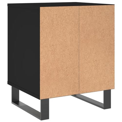 Sengeborde 2 stk. 40x35x50 cm konstrueret træ sort