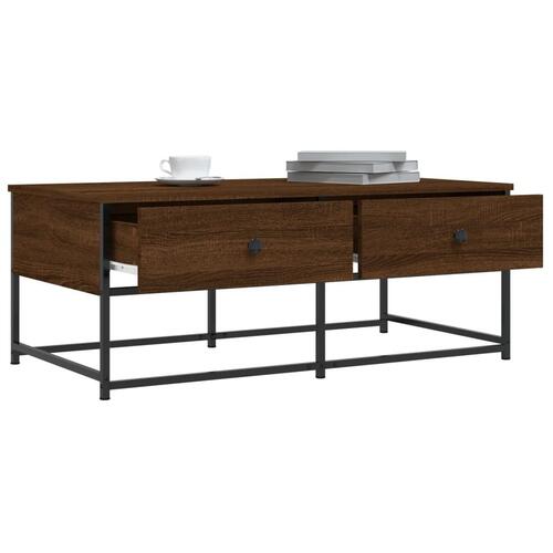 Sofabord 100x51x40 cm konstrueret træ brun egetræsfarve