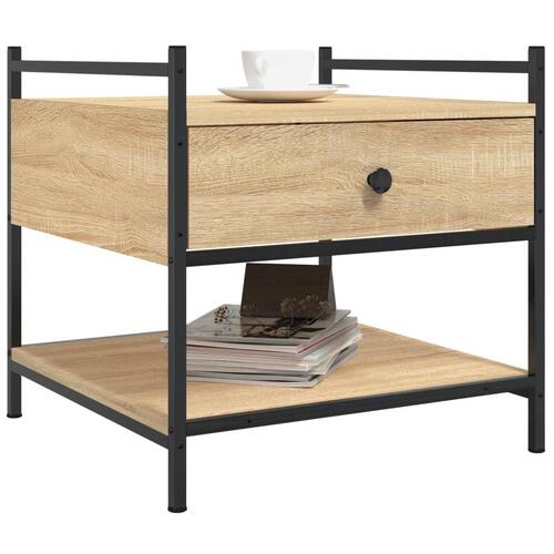 Sofabord 50x50x50 cm konstrueret træ sonoma egetræsfarve