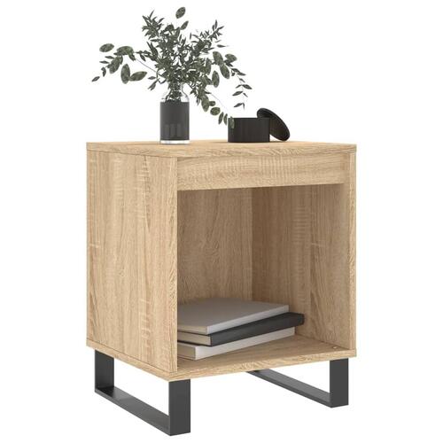 Sengeborde 2 stk. 40x35x50 cm konstrueret træ sonoma-eg