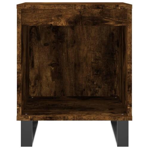 Sengebord 40x35x50 cm konstrueret træ røget egetræsfarve