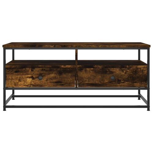 Sofabord 100x51x44 cm konstrueret træ røget egetræsfarve