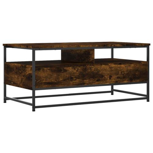 Sofabord 100x51x44 cm konstrueret træ røget egetræsfarve