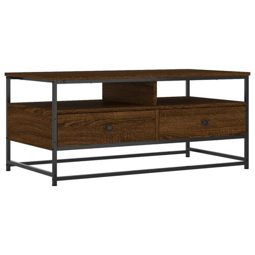 Sofabord 100x51x45 cm konstrueret træ brun egetræsfarve