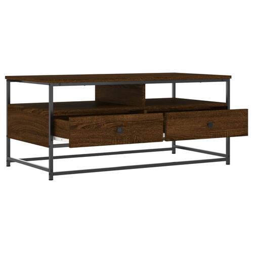 Sofabord 100x51x45 cm konstrueret træ brun egetræsfarve