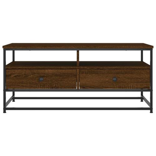 Sofabord 100x51x45 cm konstrueret træ brun egetræsfarve
