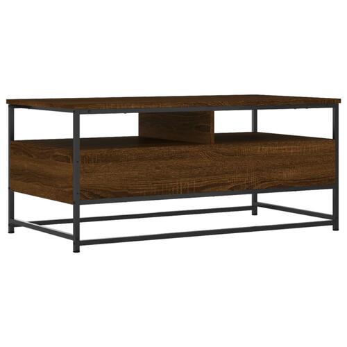 Sofabord 100x51x45 cm konstrueret træ brun egetræsfarve