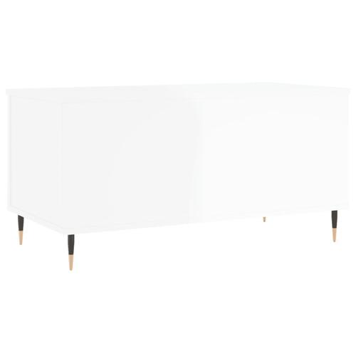 Sofabord 90x44,5x45 cm konstrueret træ hvid højglans