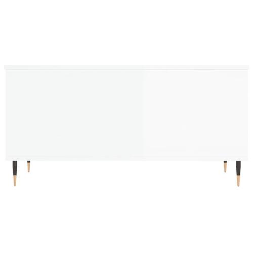 Sofabord 90x44,5x45 cm konstrueret træ hvid højglans