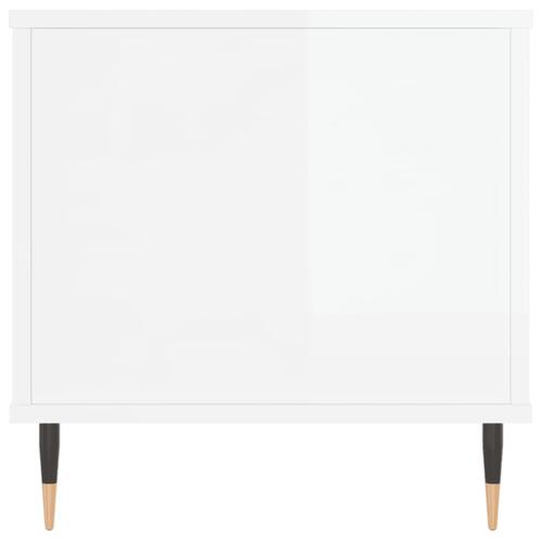 Sofabord 90x44,5x45 cm konstrueret træ hvid højglans