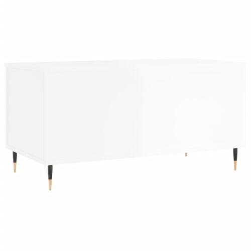 Sofabord 90x44,5x45 cm konstrueret træ hvid højglans