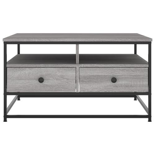 Sofabord 80x80x45 cm konstrueret træ grå sonoma-eg
