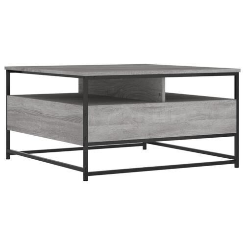 Sofabord 80x80x45 cm konstrueret træ grå sonoma-eg