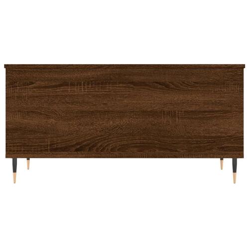 Sofabord 90x44,5x45 cm konstrueret træ brun egetræsfarve