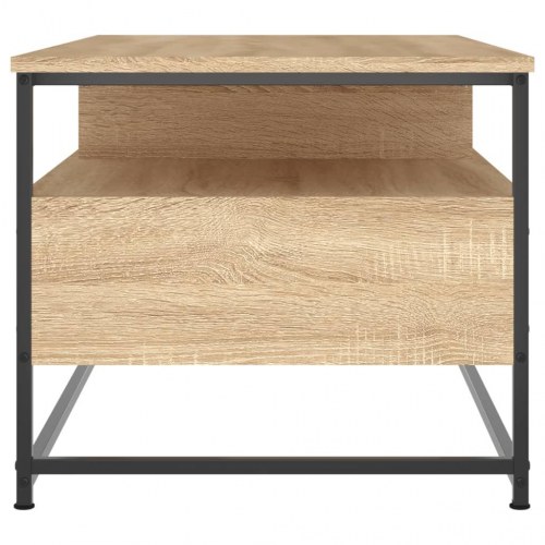 Sofabord 100 × 51 × 45 cm i konstrueret træ - sonoma eg, metalstel