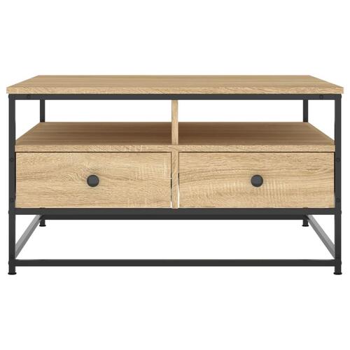 Sofabord 80x80x45 cm konstrueret træ sonoma-eg