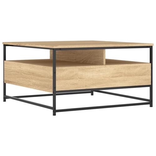 Sofabord 80x80x45 cm konstrueret træ sonoma-eg