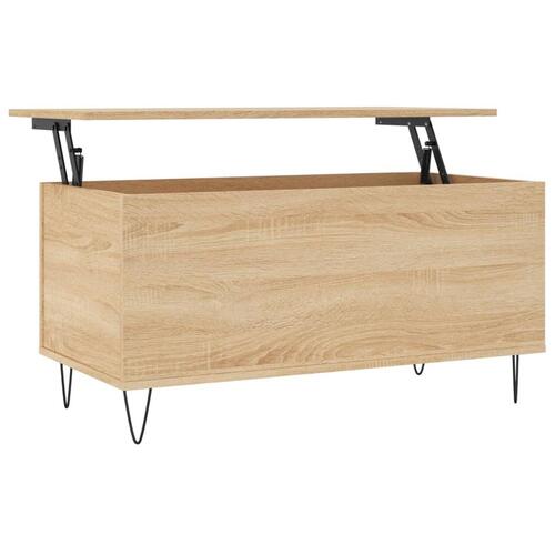 Sofabord 90x44,5x45 cm konstrueret træ sonoma-eg