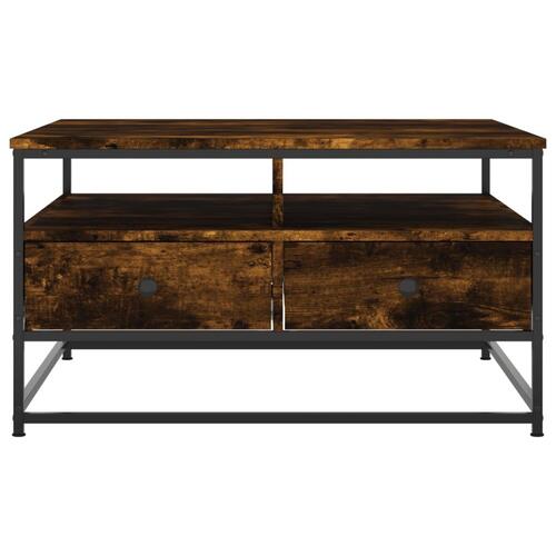 Sofabord 80x80x45 cm konstrueret træ røget egetræsfarve