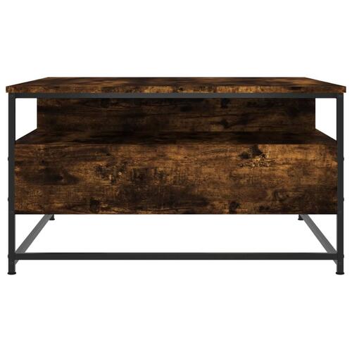 Sofabord 80x80x45 cm konstrueret træ røget egetræsfarve