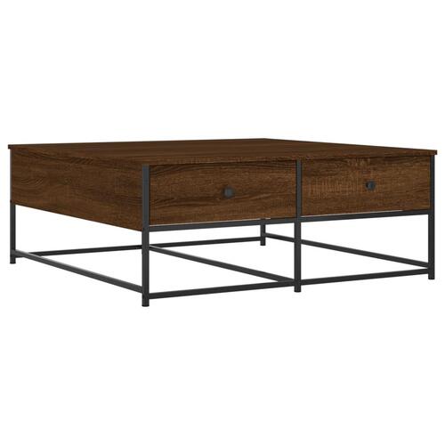 Sofabord 100x99x40 cm konstrueret træ brun egetræsfarve