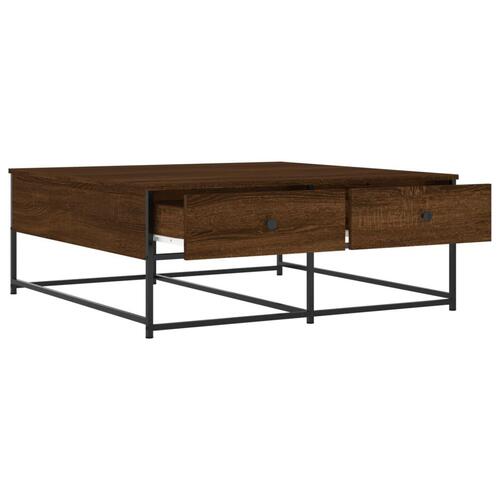 Sofabord 100x99x40 cm konstrueret træ brun egetræsfarve