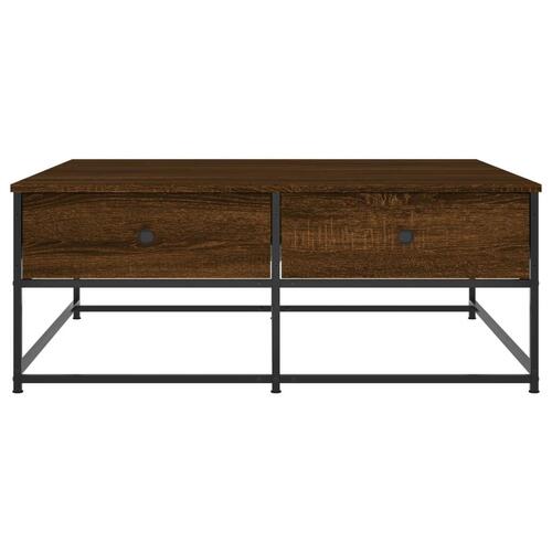 Sofabord 100x99x40 cm konstrueret træ brun egetræsfarve