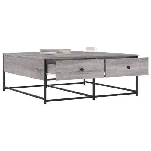 Sofabord 100x99x40 cm konstrueret træ grå sonoma-eg