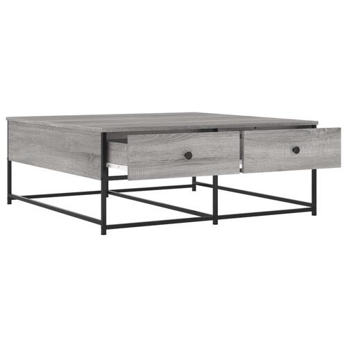 Sofabord 100x99x40 cm konstrueret træ grå sonoma-eg
