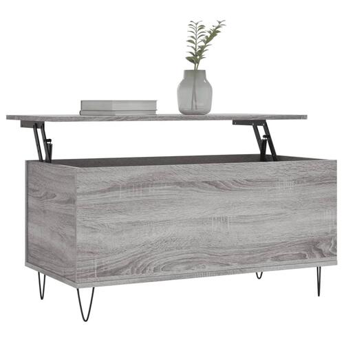 Sofabord 90x44,5x45 cm konstrueret træ sonoma-eg grå