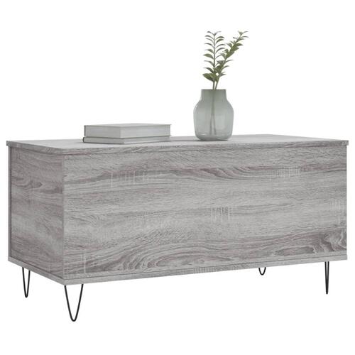 Sofabord 90x44,5x45 cm konstrueret træ sonoma-eg grå