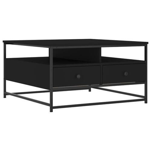 Sofabord 80x80x45 cm konstrueret træ sort